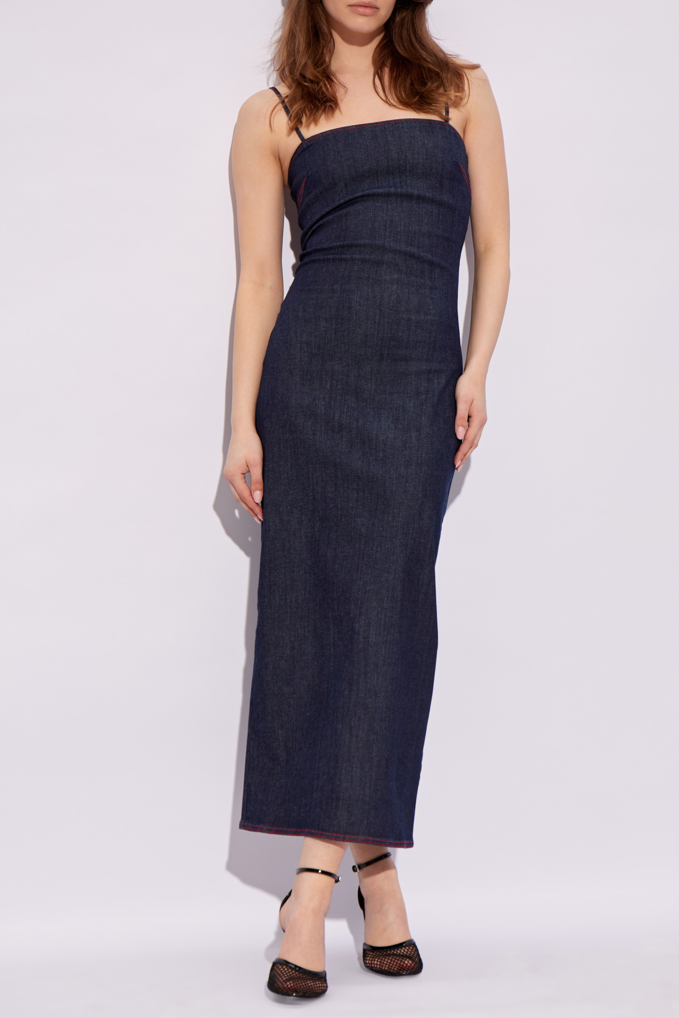 Navy blue Denim dress Alaïa - Essentiel Antwerp floral-print